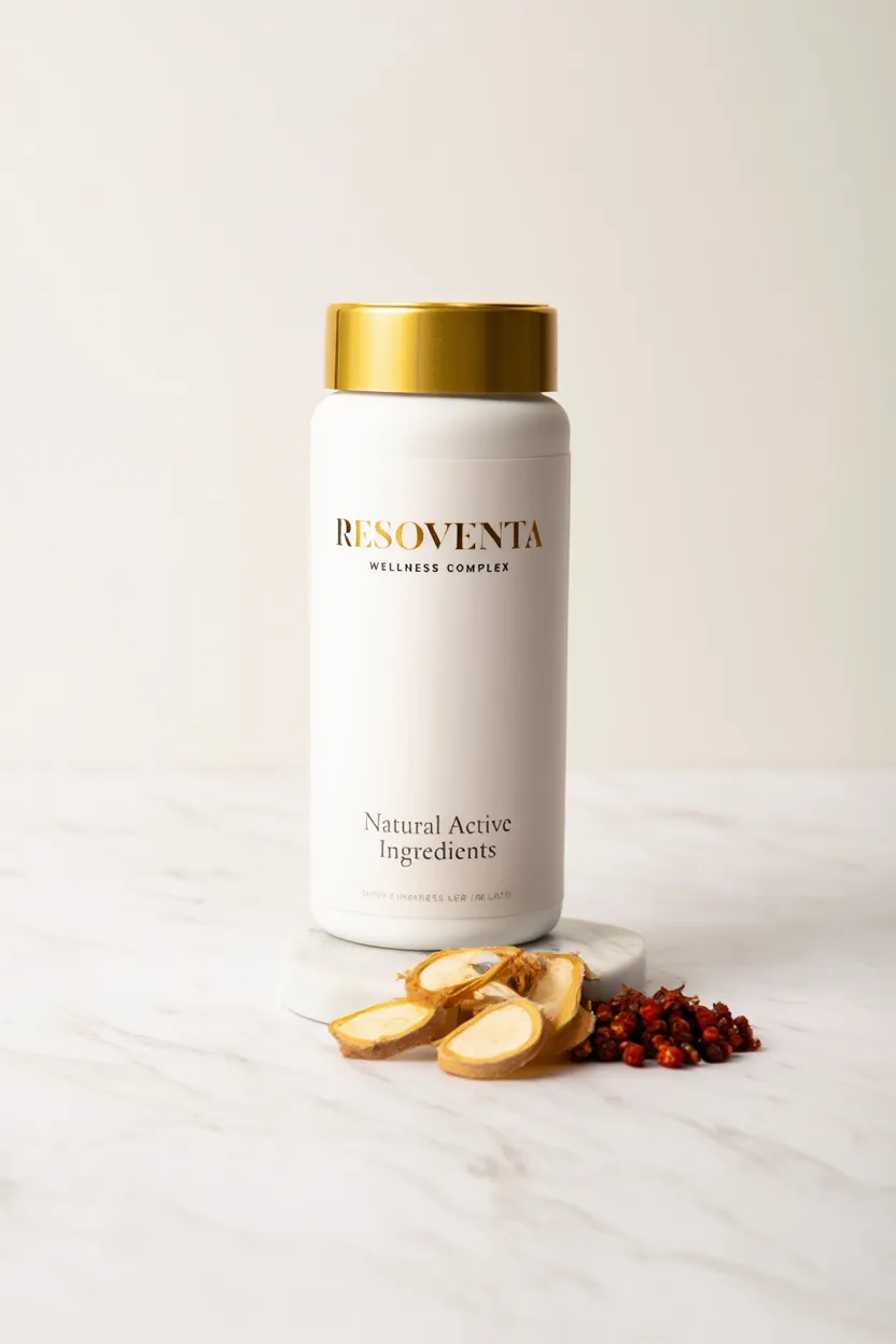 Resoventa wellness complex supplement bottle with natural active ingredients